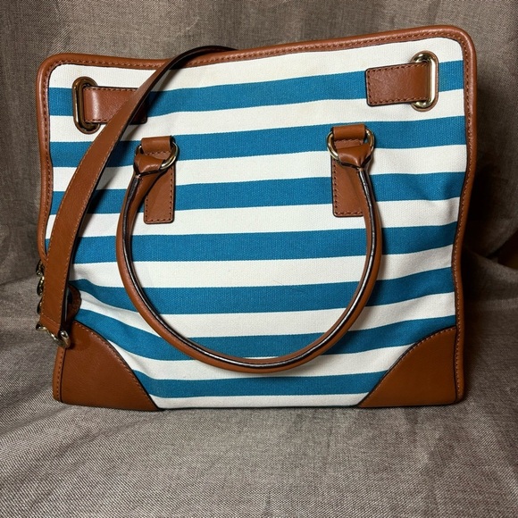 🔥SALE! Michael Kors Hamilton Canvas Striped Large North South Tote - Picture 7 of 15